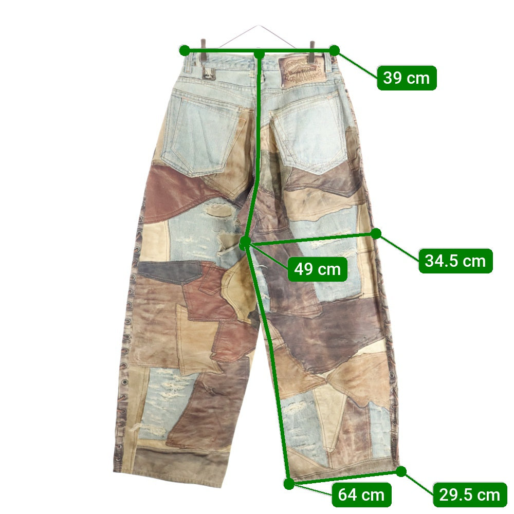 Acne Studios(アクネ ストゥディオズ) Super Baggy Fit Transfer Print Jeans 転写プリント トロンプルイユ スーパーバギーパンツ インディゴ FN-MN-TROU000960 B00344-