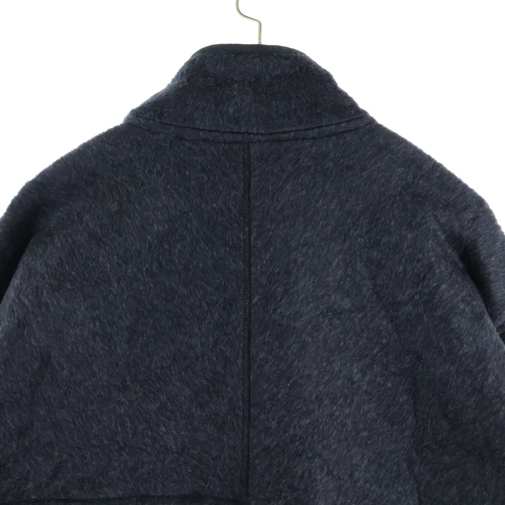 blurhms(ブラームス) 22AW Cotton Silk Fleece Snap P/O シルク混 ハーフスナップ プルオーバーフリースジャケット ブラック BHS22F027