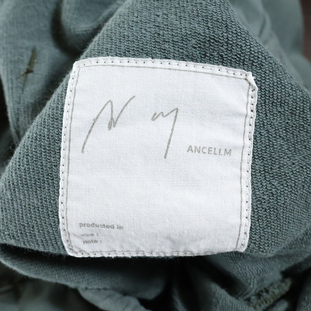 ANCELLM(アンセルム) 24SS WISM別注 TUCK SWEAT PANTS ウィズム ダメージ加工 タックスウェットパンツ グリーン ANC-PT43-EX