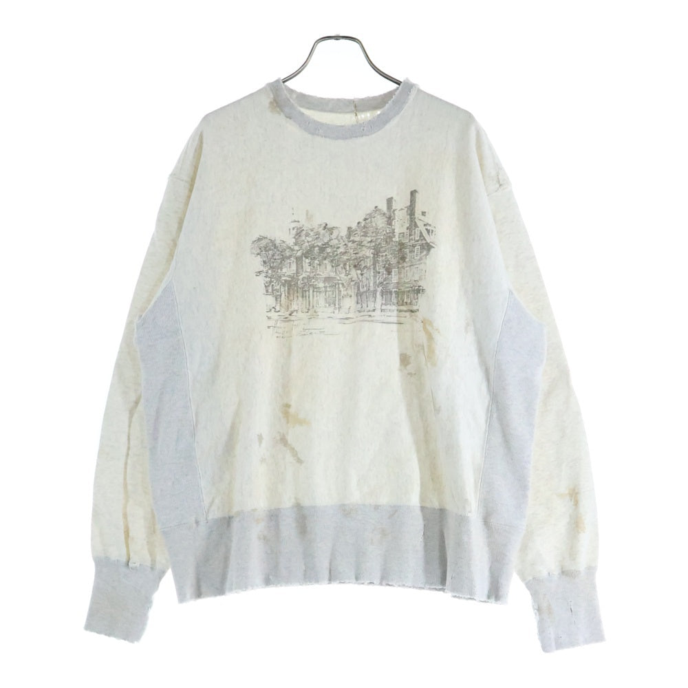 ANCELLM(アンセルム) CREWNECK SWEAT SHIRT ダメージ加工 クラッシュ
