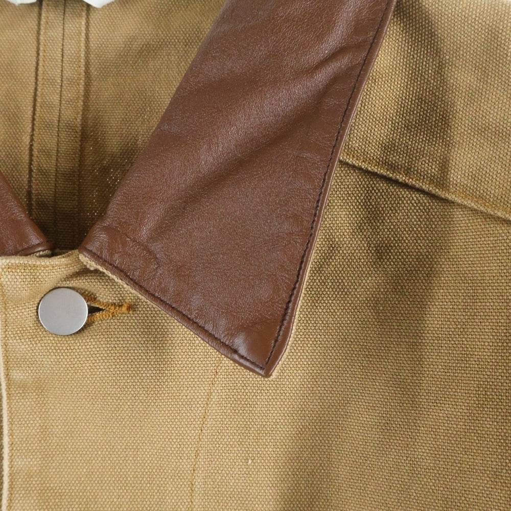 ANCELLM(アンセルム) WISM別注 DUCK COVERALL JACKET ウィズム ダメージ加工 ペインターカバーオールジャケット ワークジャケット ベージュ ACW-08