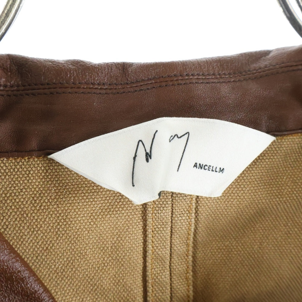 ANCELLM(アンセルム) WISM別注 DUCK COVERALL JACKET ウィズム ダメージ加工 ペインターカバーオールジャケット ワークジャケット ベージュ ACW-08