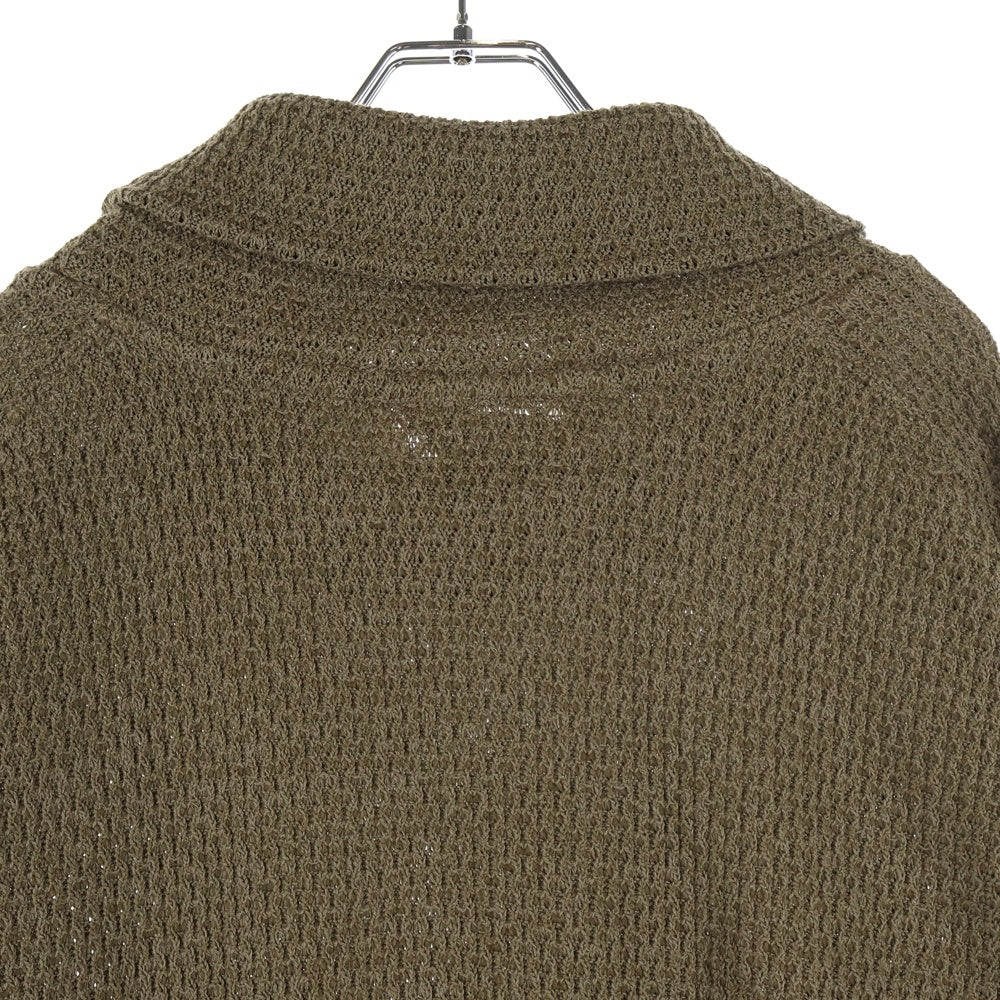 ANCELLM(アンセルム) CHAIN KNIT HI-NECK LS T-SHIRT ハイネック ニットセーター 長袖Tシャツ ブラウン ANC-CT36