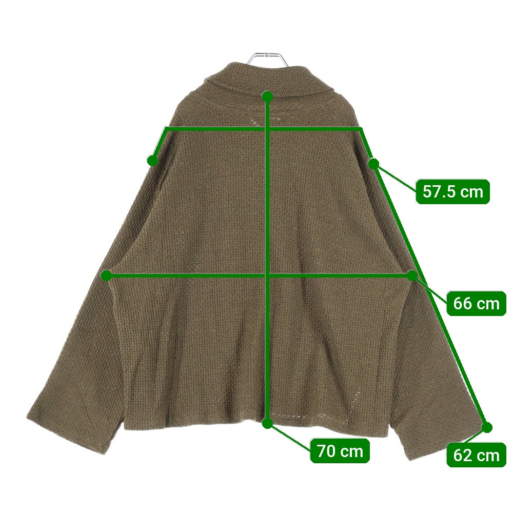 ANCELLM(アンセルム) CHAIN KNIT HI-NECK LS T-SHIRT ハイネック ニットセーター 長袖Tシャツ ブラウン ANC-CT36