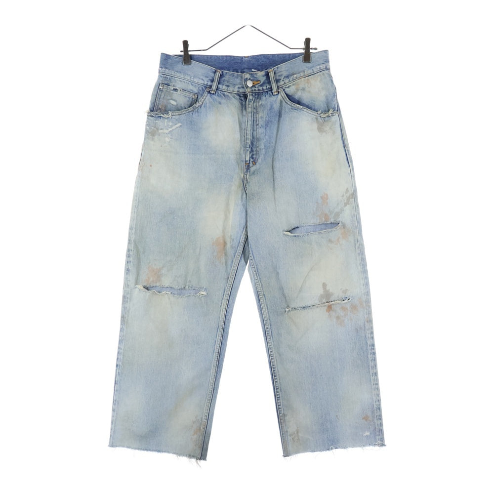ANCELLM(アンセルム) DAMAGE SELVEDGE DENIM STRAIGHT 5P PANTS 