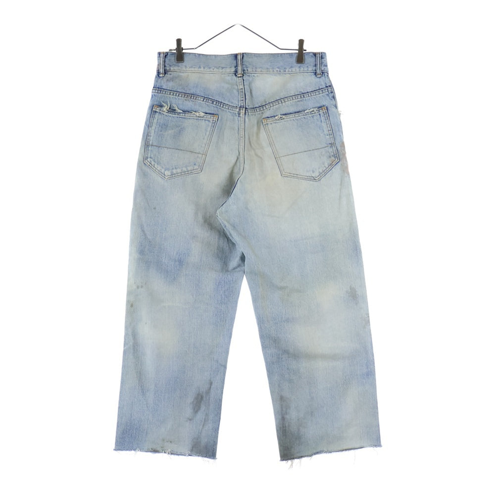ANCELLM(アンセルム) DAMAGE SELVEDGE DENIM STRAIGHT 5P PANTS ダメージ加工 デニムストレートパンツ インディゴ ANC-PT11-B