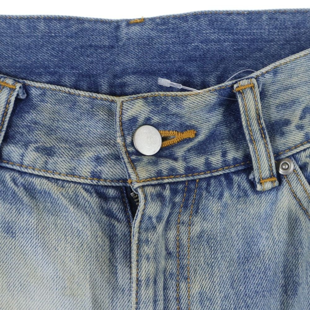 ANCELLM(アンセルム) DAMAGE SELVEDGE DENIM STRAIGHT 5P PANTS ダメージ加工 デニムストレートパンツ インディゴ ANC-PT11-B