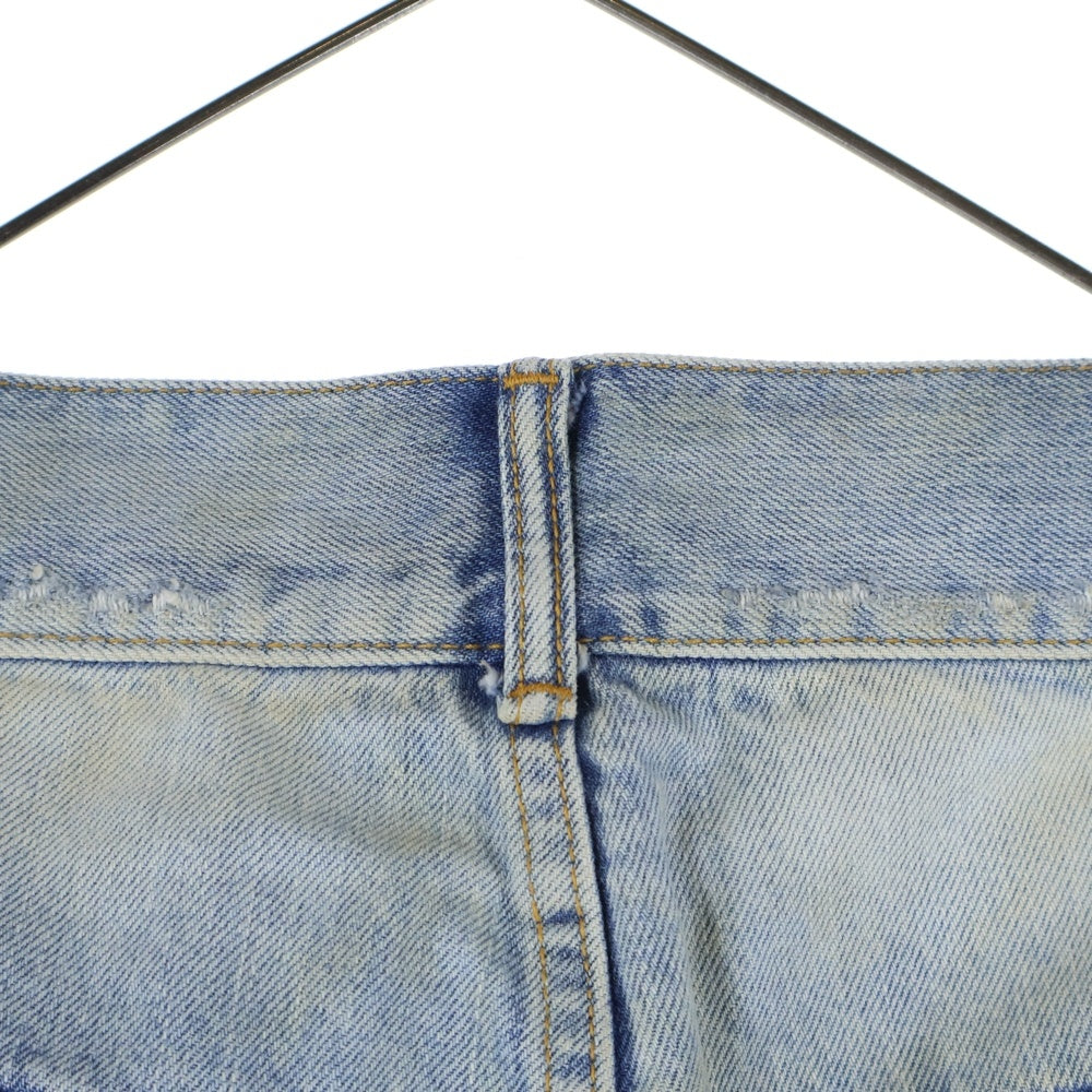 ANCELLM(アンセルム) DAMAGE SELVEDGE DENIM STRAIGHT 5P PANTS ダメージ加工 デニムストレートパンツ インディゴ ANC-PT11-B