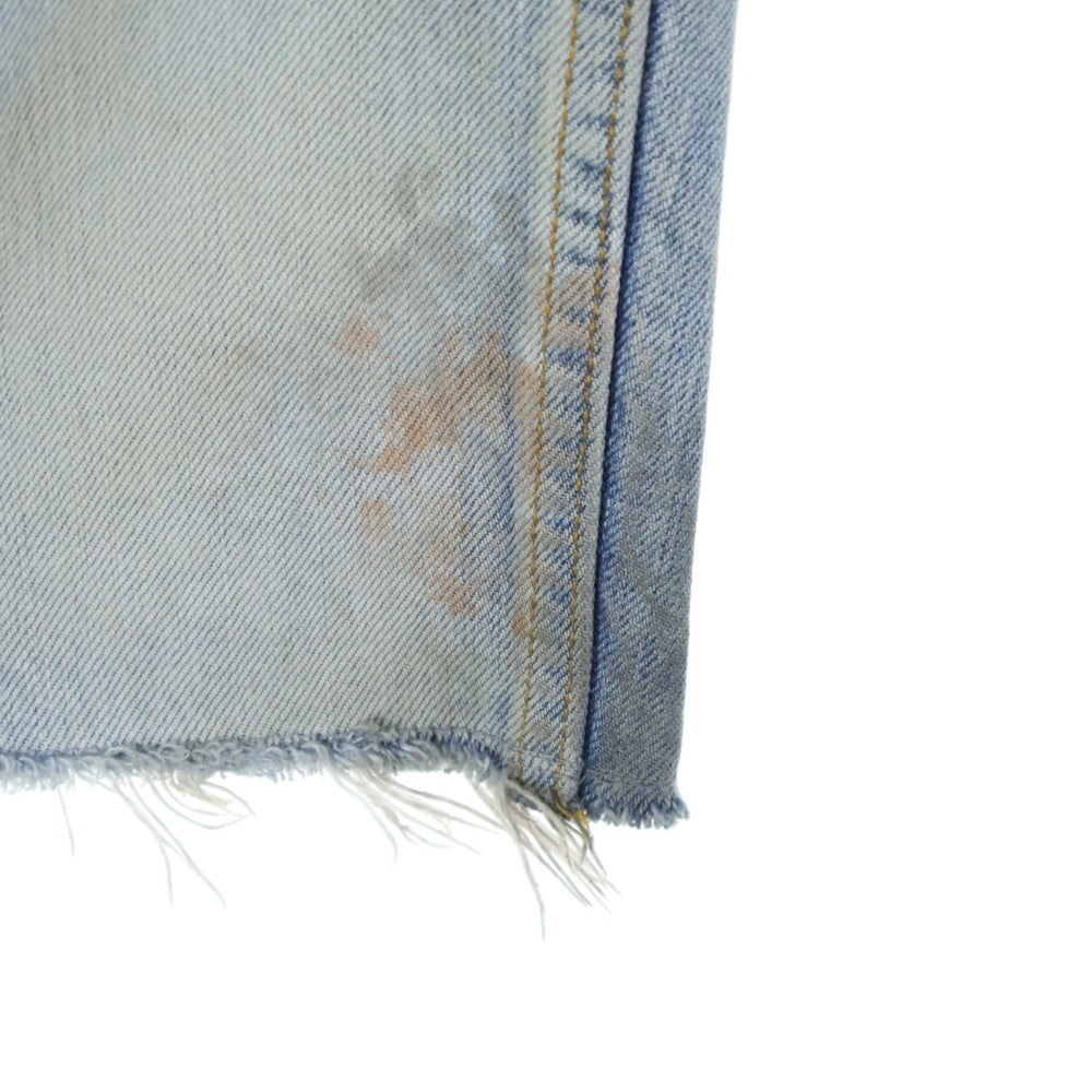 ANCELLM(アンセルム) DAMAGE SELVEDGE DENIM STRAIGHT 5P PANTS ダメージ加工 デニムストレートパンツ インディゴ ANC-PT11-B