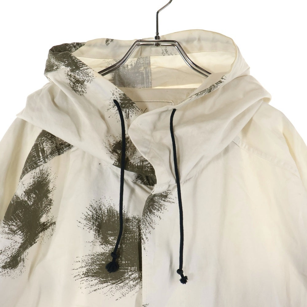 ANCELLM(アンセルム) 24SS CAMO HOODIE JACKET 総柄 カモフーディージャケット ホワイト ANC-SH34