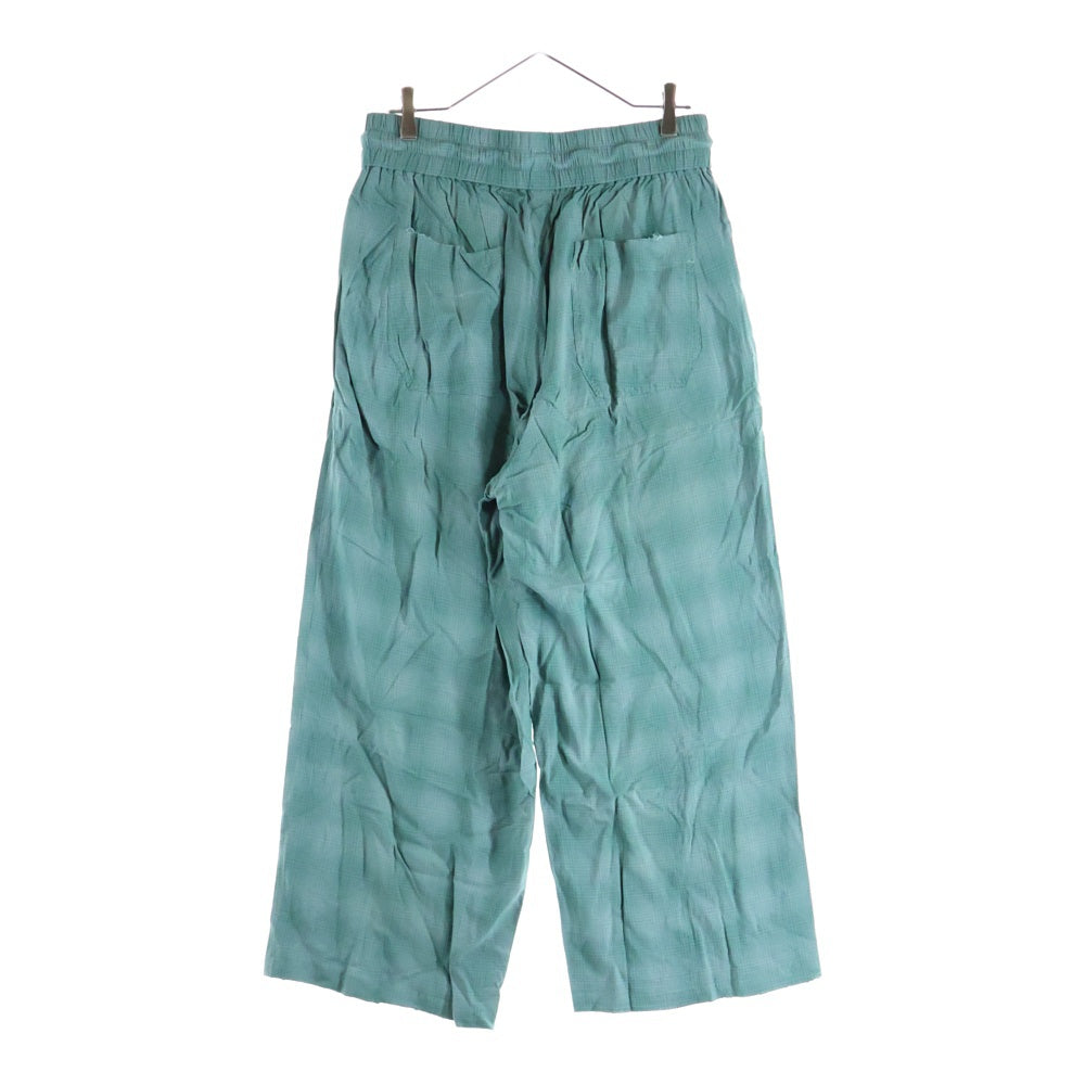 ANCELLM(アンセルム) RAYON EASY SLACKS レーヨン イージースラックス チェックパンツ グリーン ANC-PT22