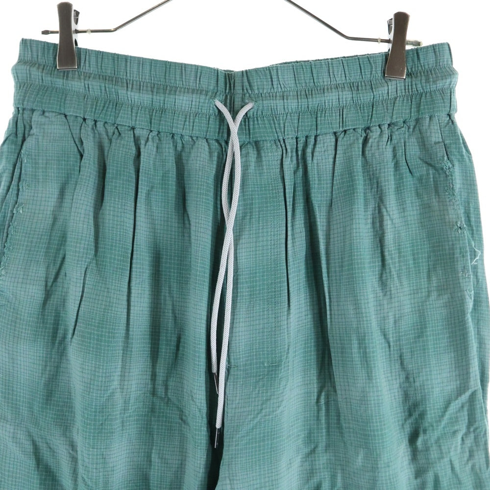 ANCELLM(アンセルム) RAYON EASY SLACKS レーヨン イージースラックス チェックパンツ グリーン ANC-PT22