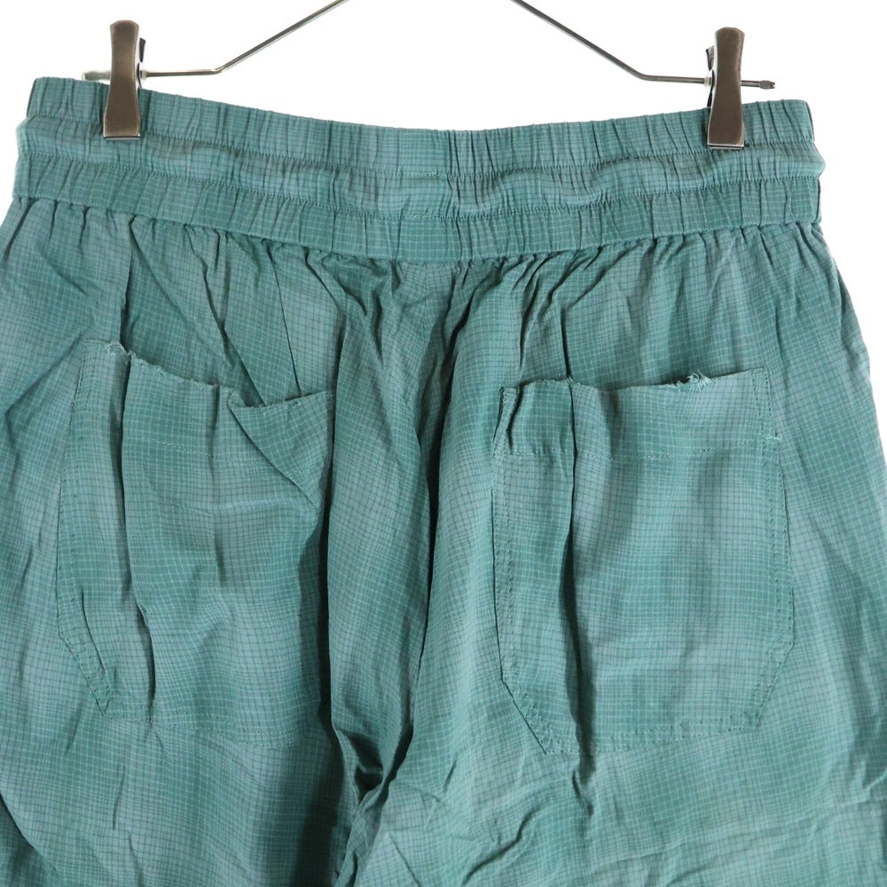 ANCELLM(アンセルム) RAYON EASY SLACKS レーヨン イージースラックス チェックパンツ グリーン ANC-PT22