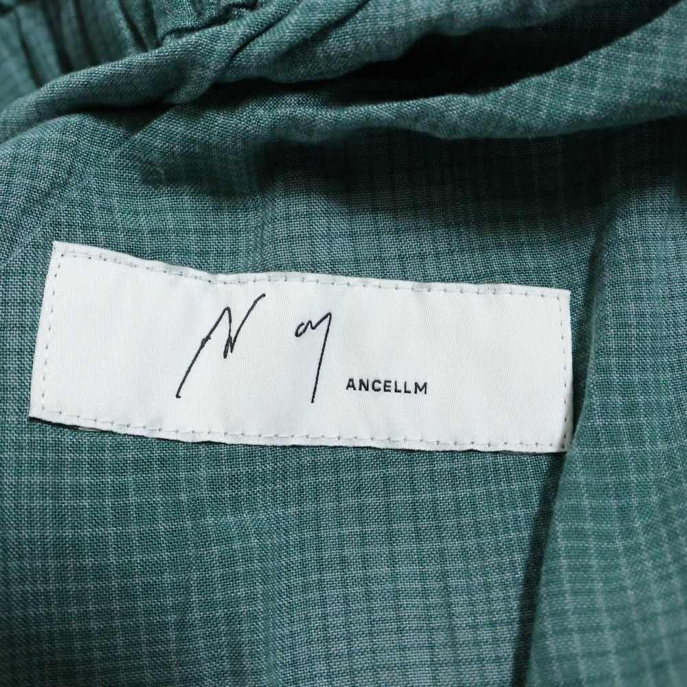ANCELLM(アンセルム) RAYON EASY SLACKS レーヨン イージースラックス チェックパンツ グリーン ANC-PT22