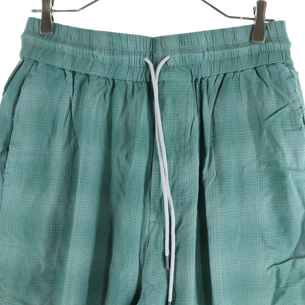 ANCELLM(アンセルム) RAYON EASY SLACKS レーヨン イージースラックス チェックパンツ グリーン ANC-PT22