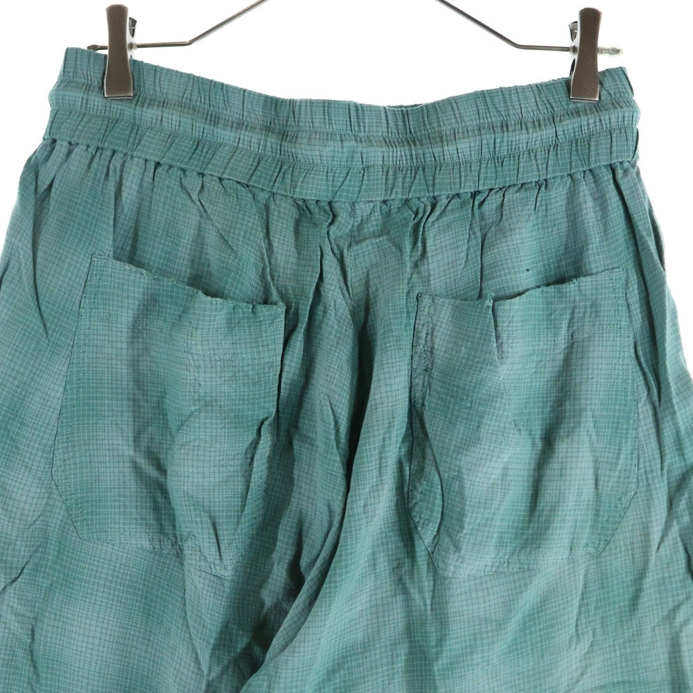 ANCELLM(アンセルム) RAYON EASY SLACKS レーヨン イージースラックス チェックパンツ グリーン ANC-PT22