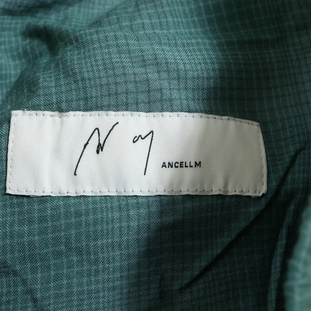 ANCELLM(アンセルム) RAYON EASY SLACKS レーヨン イージースラックス チェックパンツ グリーン ANC-PT22