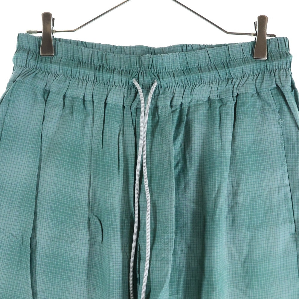 ANCELLM(アンセルム) RAYON EASY SLACKS レーヨン イージースラックス チェックパンツ グリーン ANC-PT22