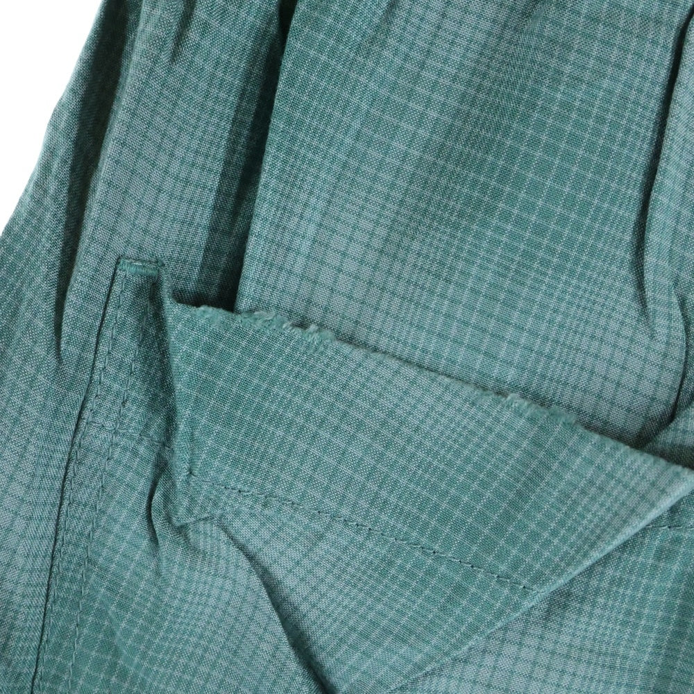 ANCELLM(アンセルム) RAYON EASY SLACKS レーヨン イージースラックス チェックパンツ グリーン ANC-PT22