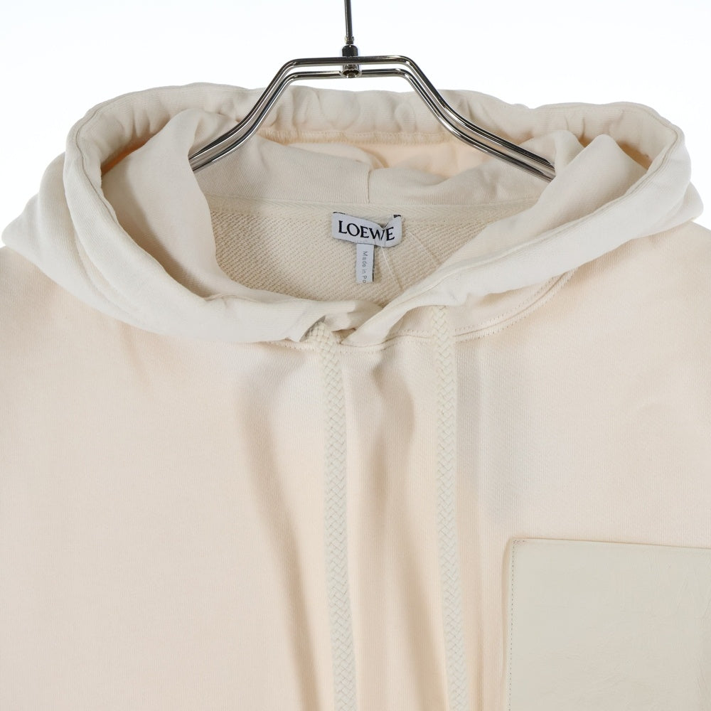 LOEWE(ロエベ) Anagram Patch Hoodie レザーアナグラムパッチ プルオーバースウェットパーカー フーディー アイボリー H526Y25X31
