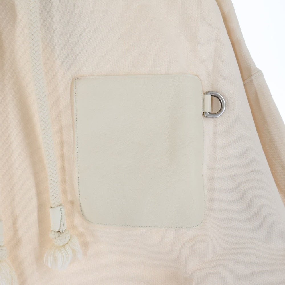 LOEWE(ロエベ) Anagram Patch Hoodie レザーアナグラムパッチ プルオーバースウェットパーカー フーディー アイボリー H526Y25X31