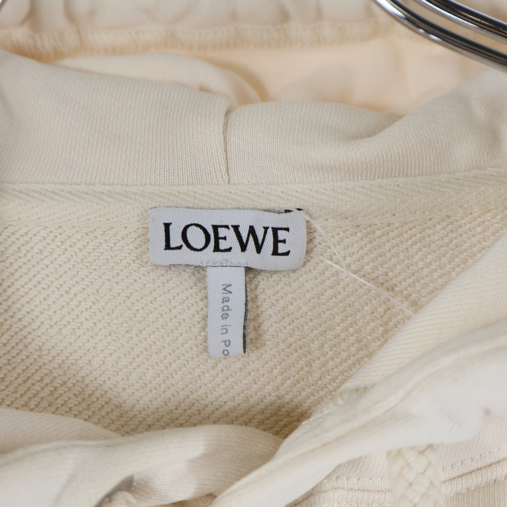 LOEWE(ロエベ) Anagram Patch Hoodie レザーアナグラムパッチ プルオーバースウェットパーカー フーディー アイボリー H526Y25X31