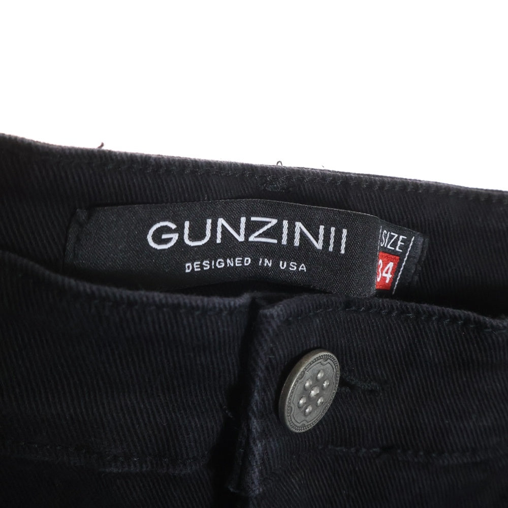 NO BRAND(ノーブランド) GUNZINII ガンジーニ スタッヅ カーゴフレアパンツ ブラック