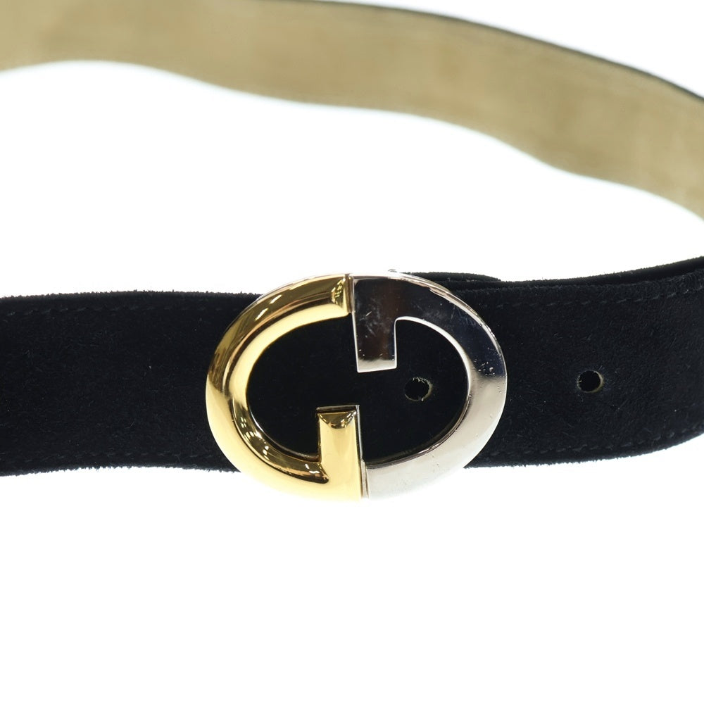 GUCCI(グッチ) GGロゴ スエード ベルト ブラック レディース