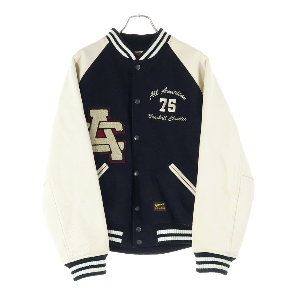 AVIREX(アヴィレックス) 2TONE VARSITY JACKET ALL STARS 2トーン バーシティ ジャケット スタジャン ブラック 6122113