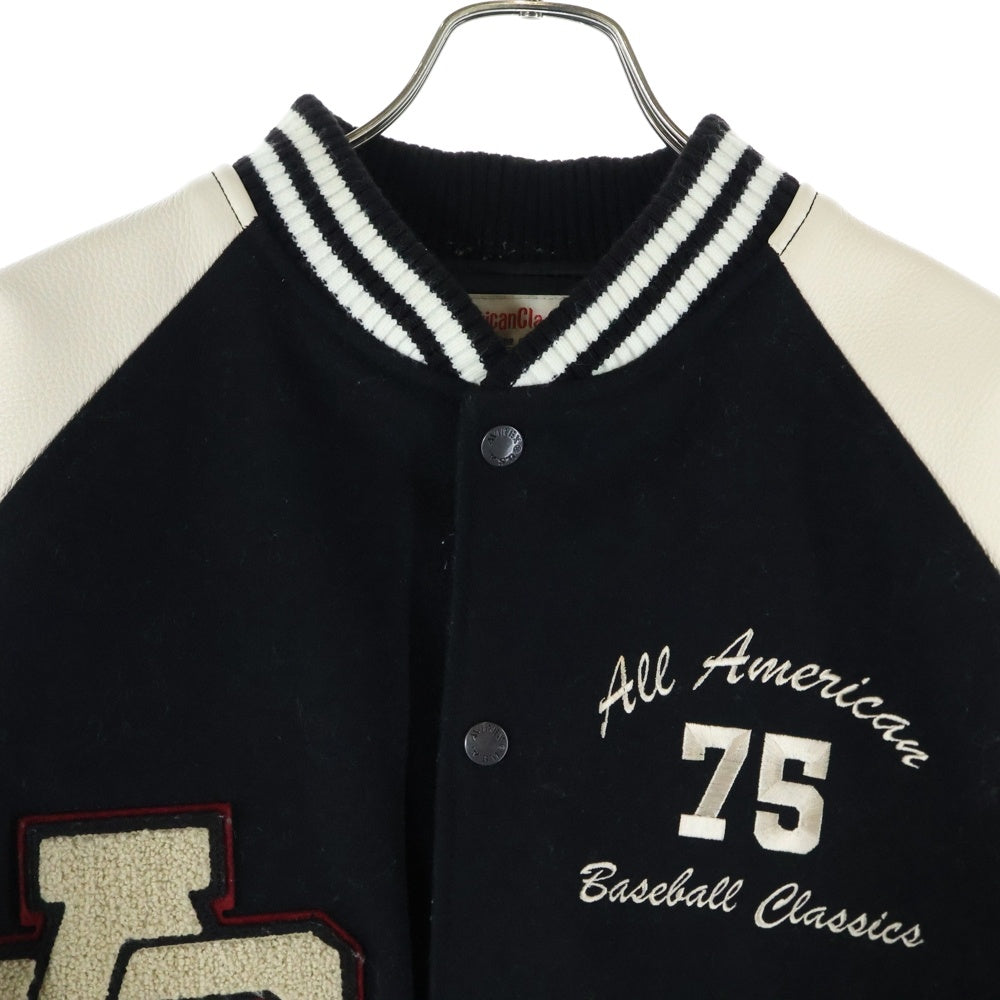 AVIREX(アヴィレックス) 2TONE VARSITY JACKET ALL STARS 2トーン バーシティ ジャケット スタジャン ブラック 6122113