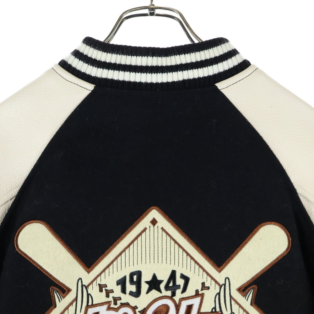 AVIREX(アヴィレックス) 2TONE VARSITY JACKET ALL STARS 2トーン バーシティ ジャケット スタジャン ブラック 6122113