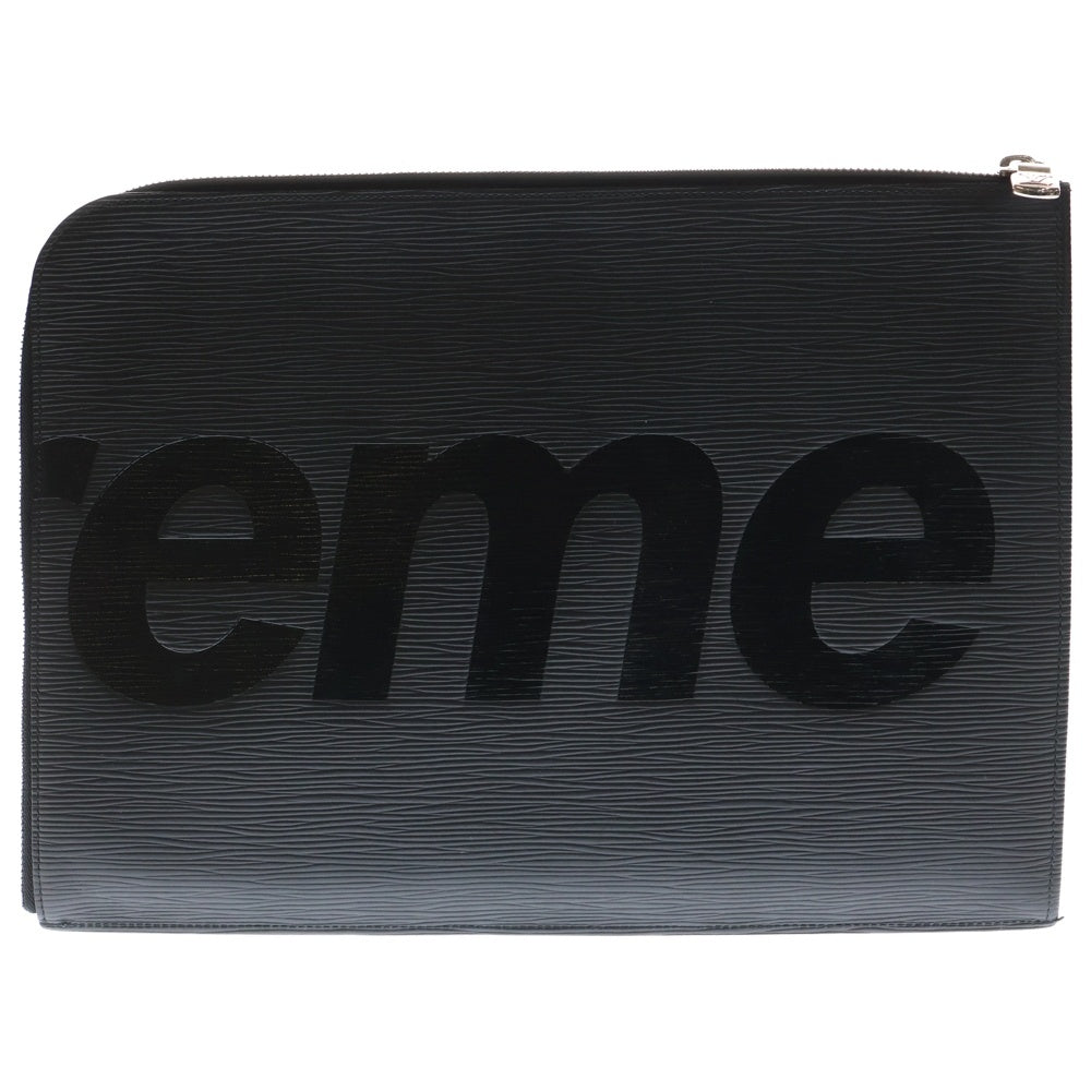 LOUIS VUITTON(ルイヴィトン) 17AW ×SUPREME シュプリーム エピ ポシェット ジュールGM レザークラッチバッグ ハンドバッグ セカンドバッグ ブラック レディース