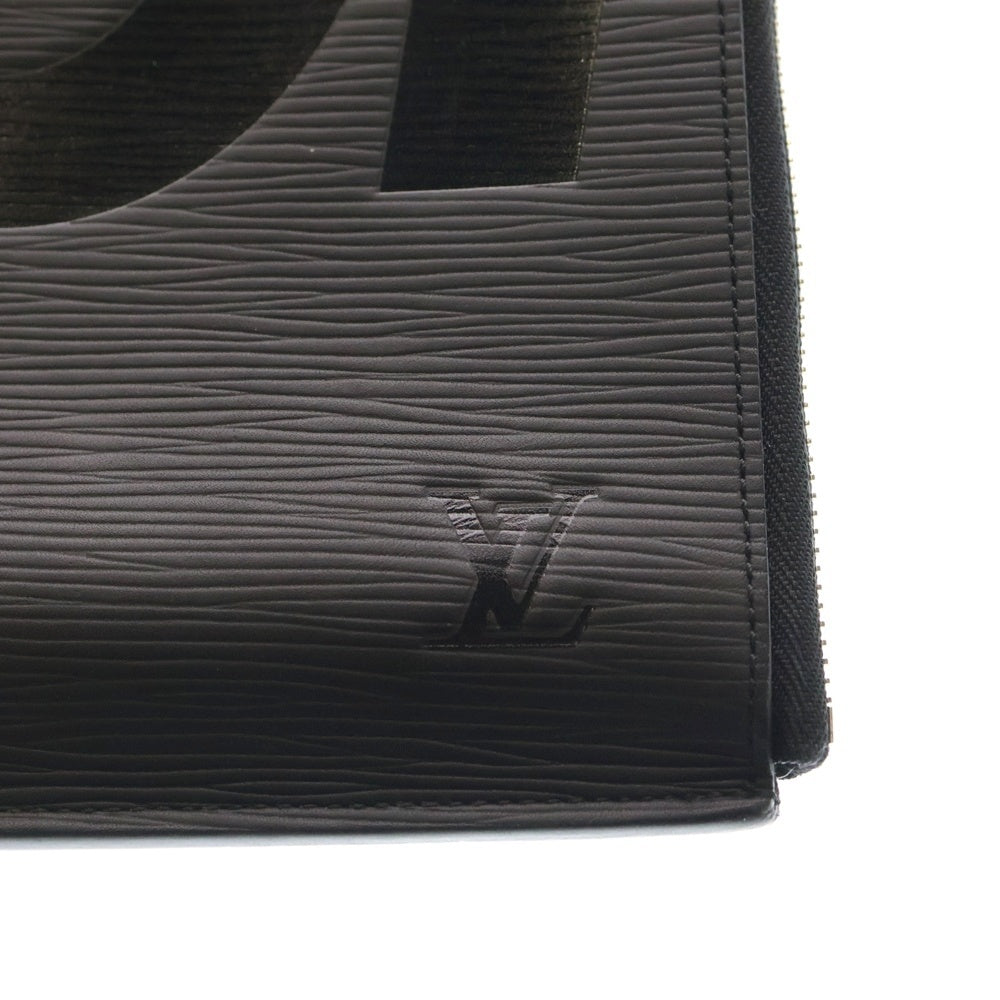 LOUIS VUITTON(ルイヴィトン) 17AW ×SUPREME シュプリーム エピ ポシェット ジュールGM レザークラッチバッグ ハンドバッグ セカンドバッグ ブラック レディース