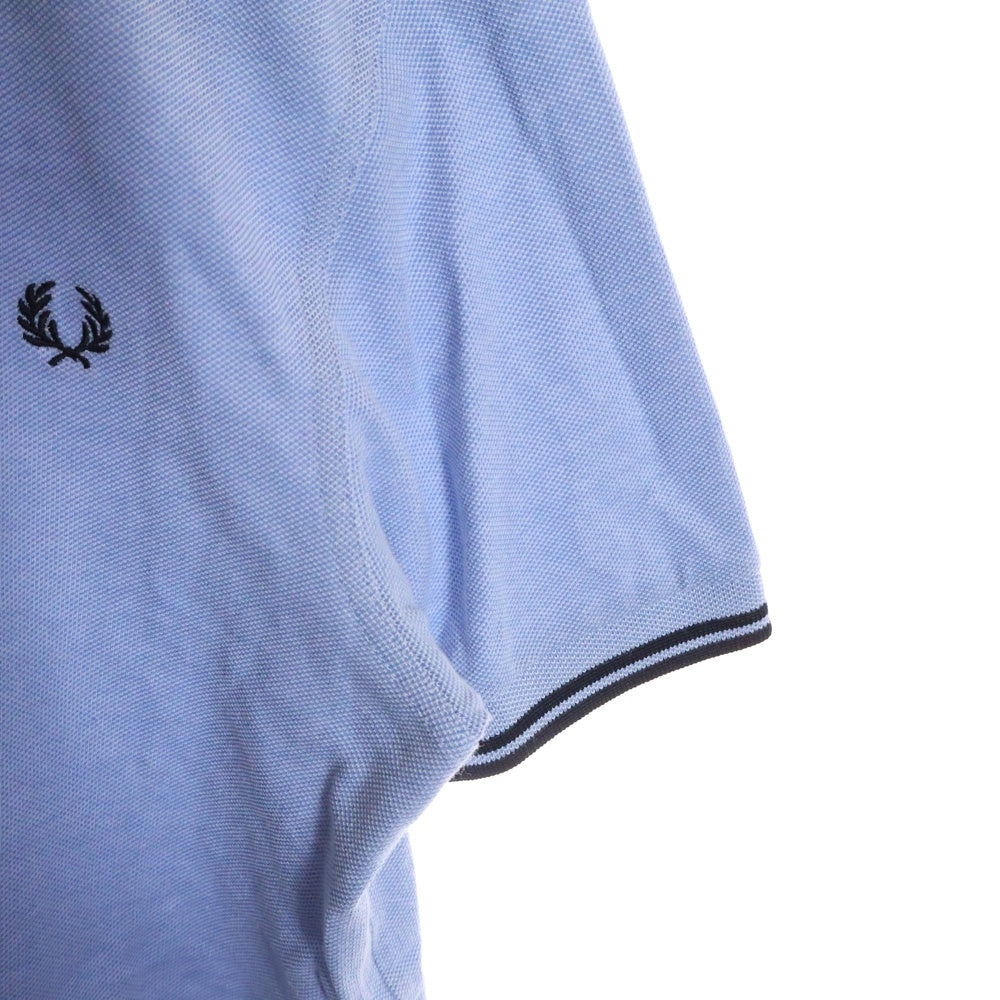 FRED PERRY(フレッドペリー) ロゴ刺繍 半袖ポロシャツ ブルー 118718