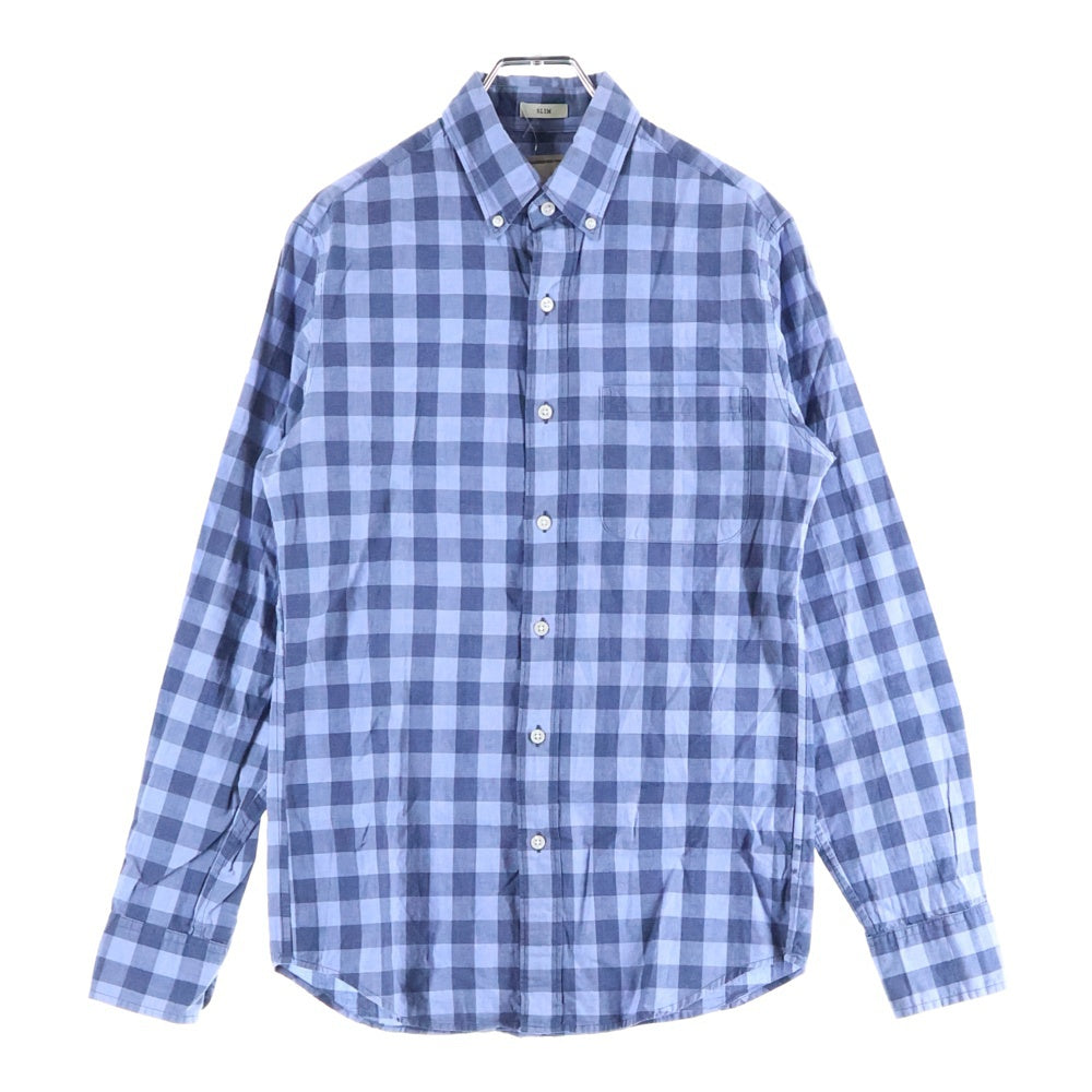 J.CREW(ジェイクルー) SLIM コットン長袖チェックシャツ ブルー G0631