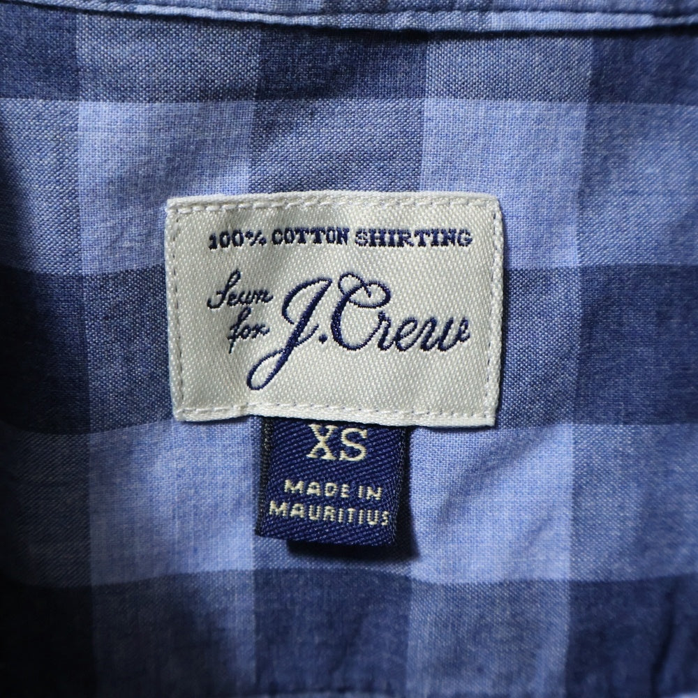 J.CREW(ジェイクルー) SLIM コットン長袖チェックシャツ ブルー G0631