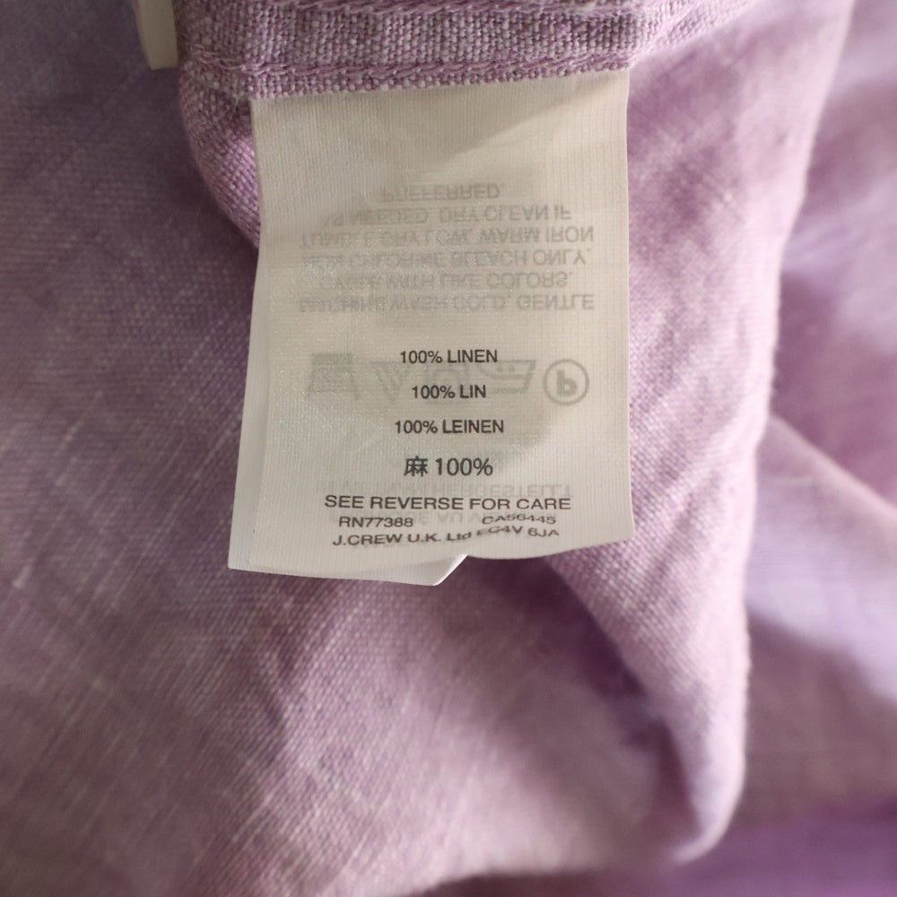 J.CREW(ジェイクルー) SLIM リネン長袖シャツ ピンク A2299
