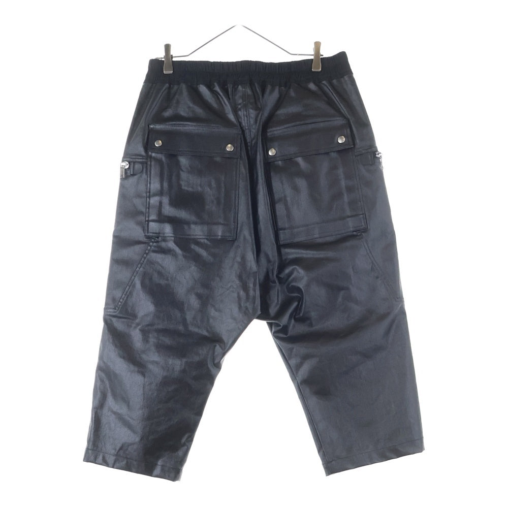 Rick Owens(リックオウエンス) 24SS Zipper Trimming コーティング加工 ジッパートリミングドローストリングパンツ ブラック RU01D3348-SCT