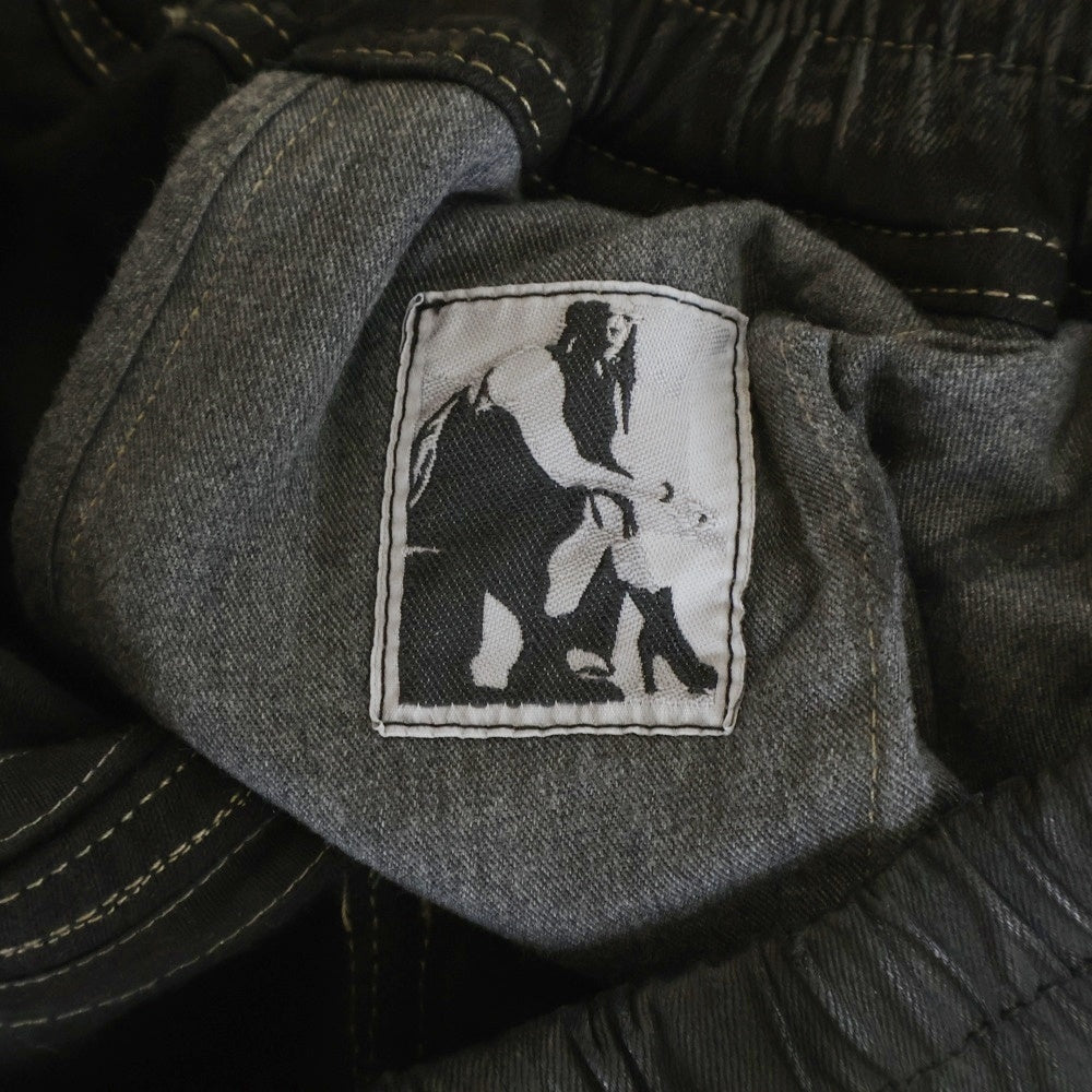 Rick Owens(リックオウエンス) Double Cargo Jumbo Belas ダブルカーゴジャンボベラ コーティング加工 ワイドデニムパンツ ブラック DU02E7398-BW