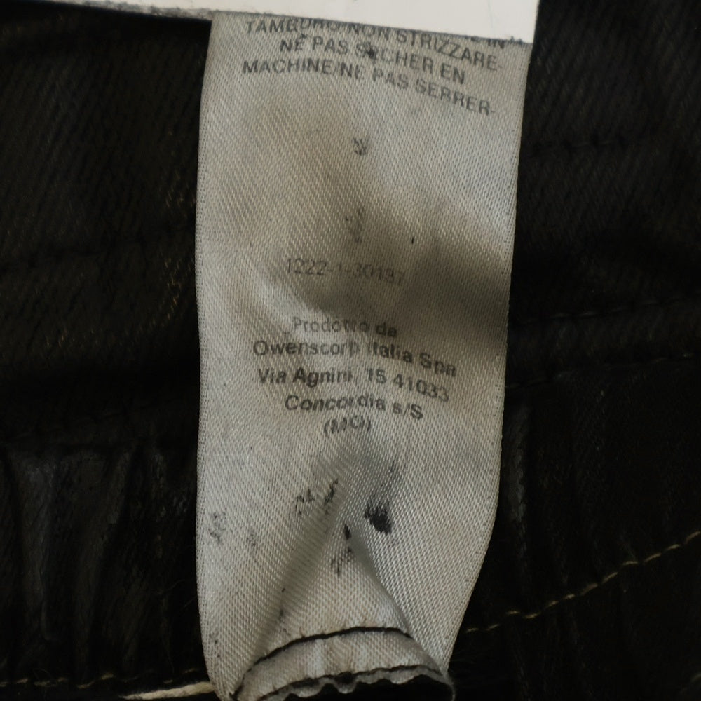 Rick Owens(リックオウエンス) Double Cargo Jumbo Belas ダブルカーゴジャンボベラ コーティング加工 ワイドデニムパンツ ブラック DU02E7398-BW