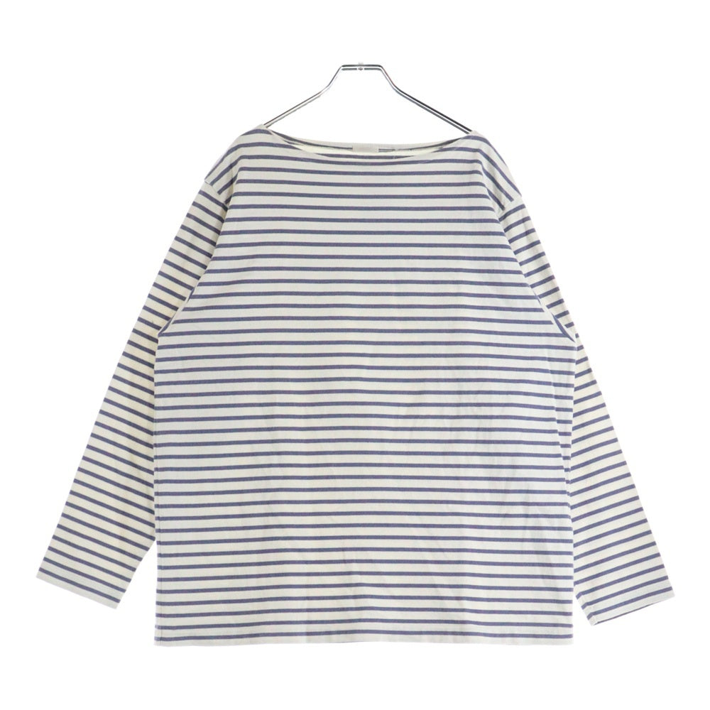 COMOLI(コモリ) 21SS Border Tops コットンボーダー 長袖Tシャツ ホワイト T01-05017