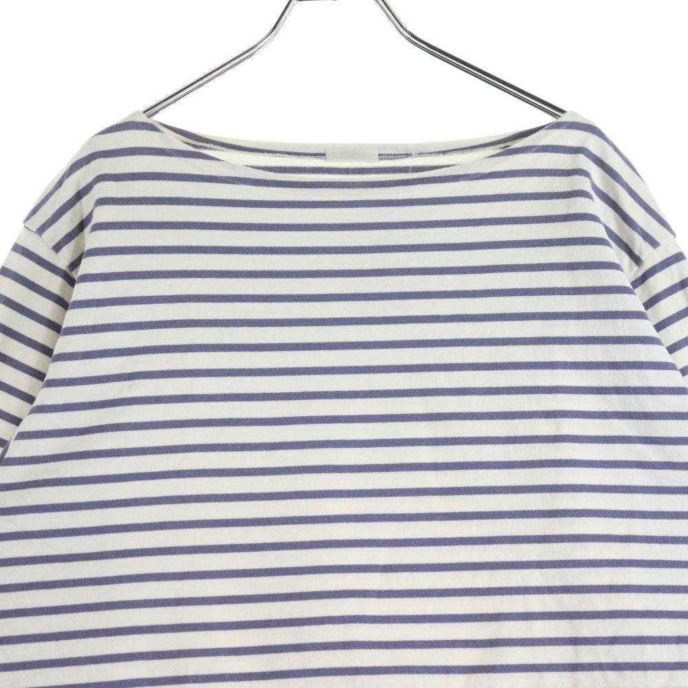 COMOLI(コモリ) 21SS Border Tops コットンボーダー 長袖Tシャツ ホワイト T01-05017