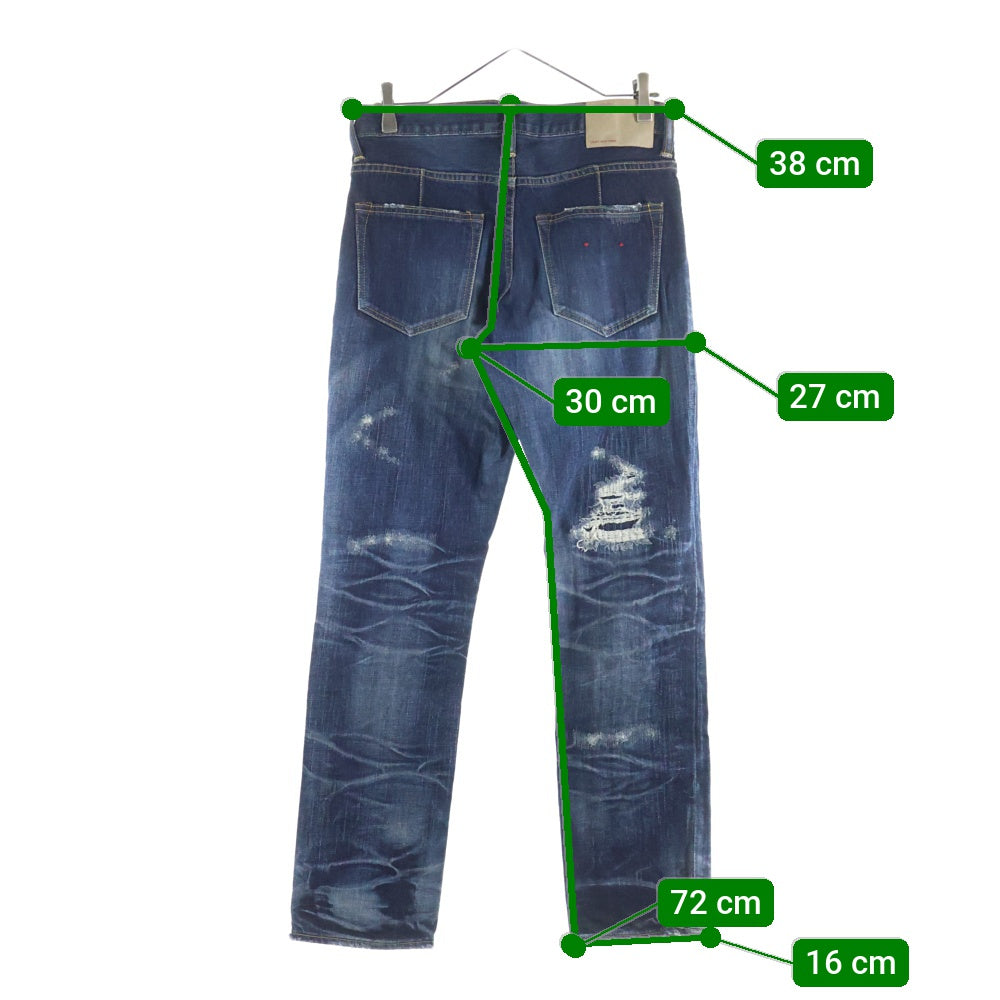 WTAPS(ダブルタップス) 15AW BLUES VERY SKINNY TRASH ストレートスキニー デニムパンツ ジーンズ インディゴ 151GWDT-PTM06