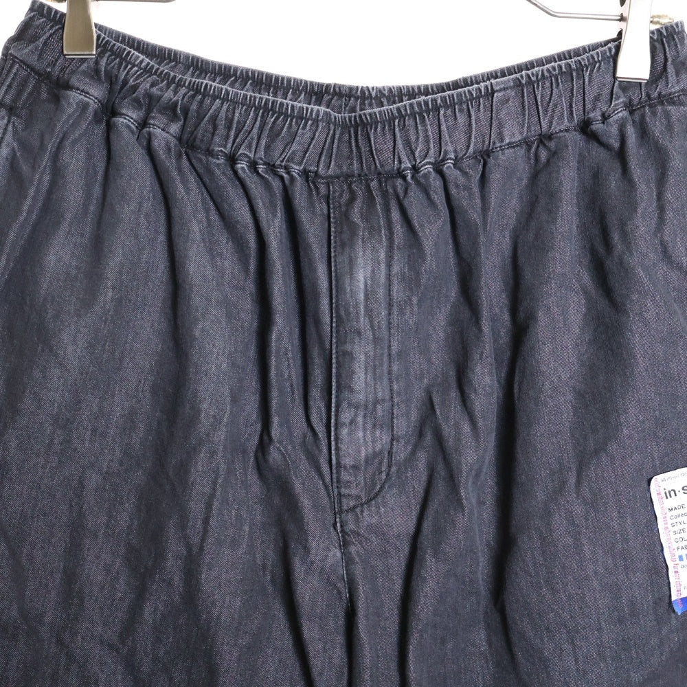 MAISON MIHARAYASUHIRO(メゾンミハラヤスヒロ) 24SS Cotton Tencel Denim Shorts コットンパッチハーフパンツ ショートパンツ ブラック I12SP006