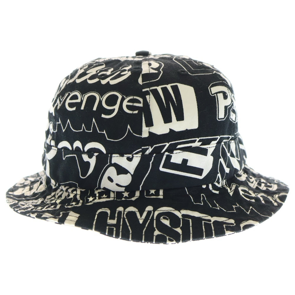 SUPREME(シュプリーム) ×HYSTERIC GLAMOUR Text Bell Hat ヒステリックグラマー バケットハット 帽子 ブラック/ホワイト