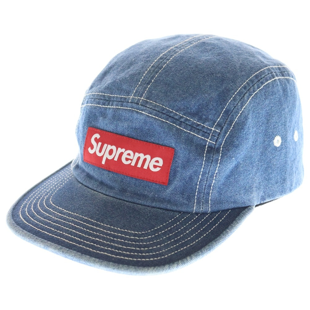 SUPREME(シュプリーム) 17SS Washed Chino Twill Camp Cap Denim ボックスロゴ ウォッシュドチノツイルキャンプキャップ デニム 帽子 インディゴ
