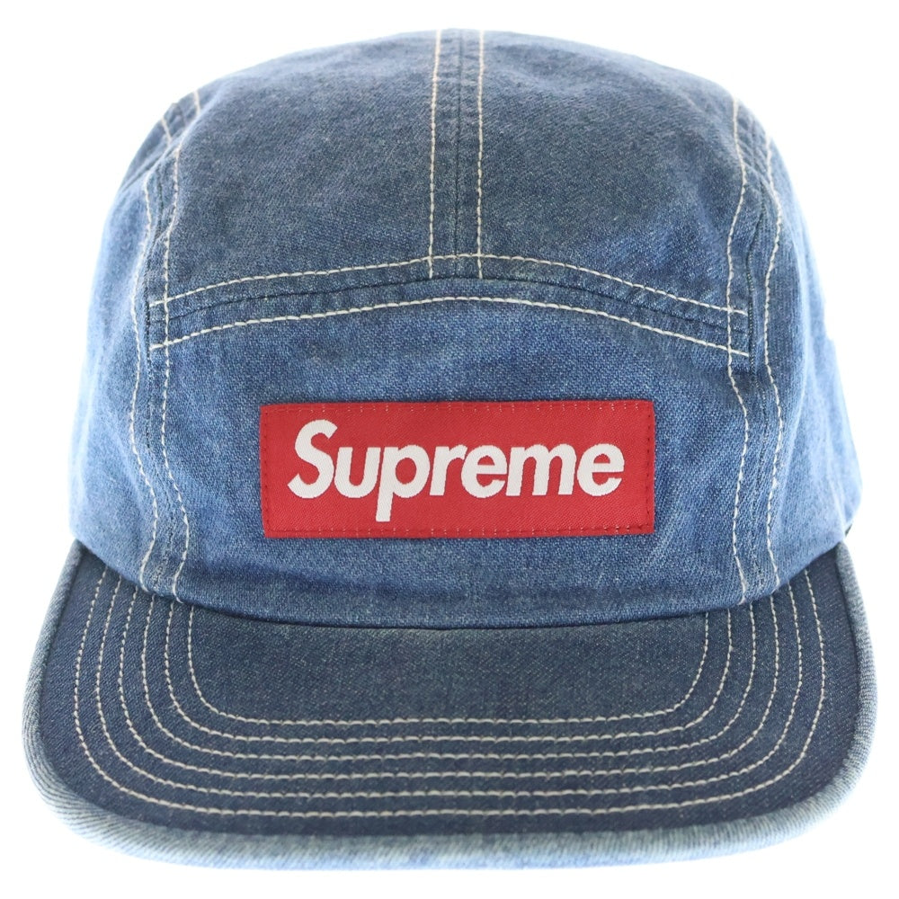 SUPREME(シュプリーム) 17SS Washed Chino Twill Camp Cap Denim ボックスロゴ ウォッシュドチノツイルキャンプキャップ デニム 帽子 インディゴ