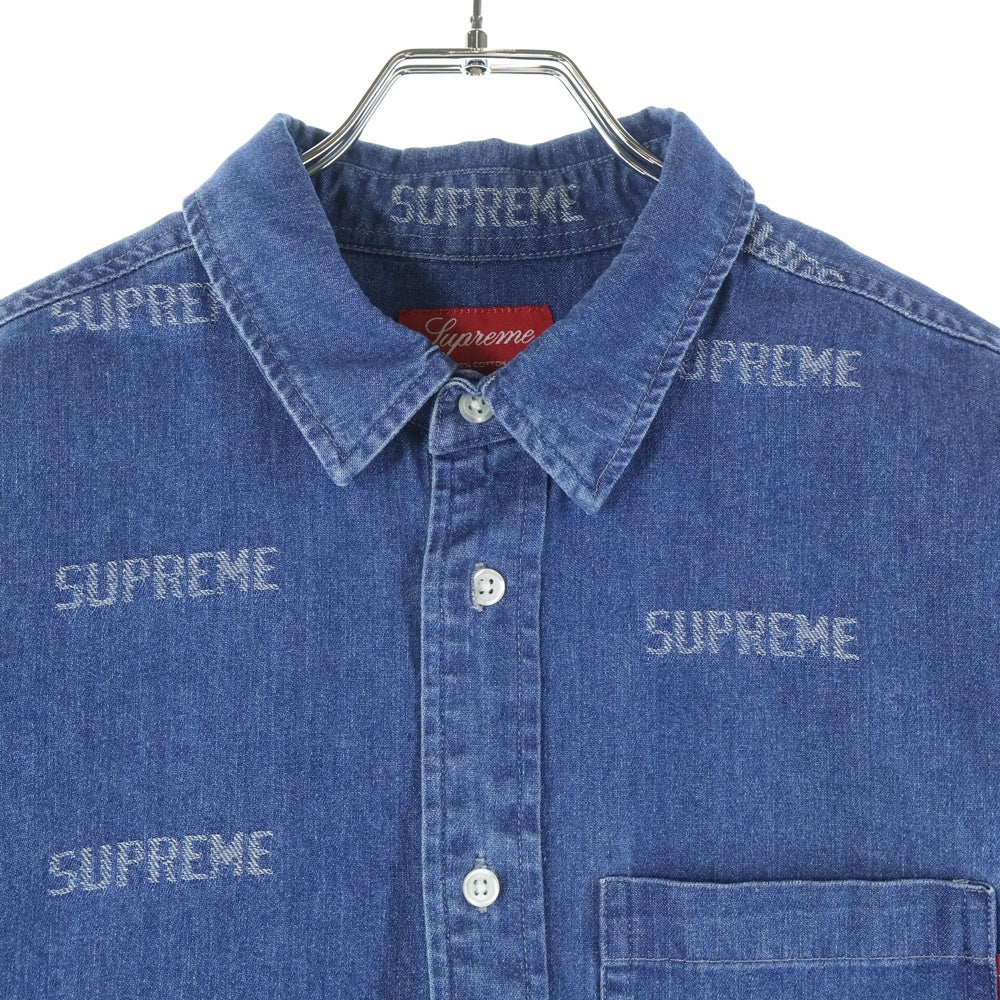 SUPREME(シュプリーム) 19SS Logo Denim Shirts ロゴデニム 長袖シャツ インディゴ