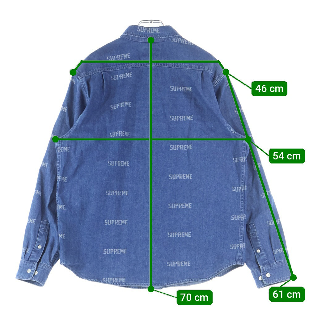 SUPREME(シュプリーム) 19SS Logo Denim Shirts ロゴデニム 長袖シャツ インディゴ