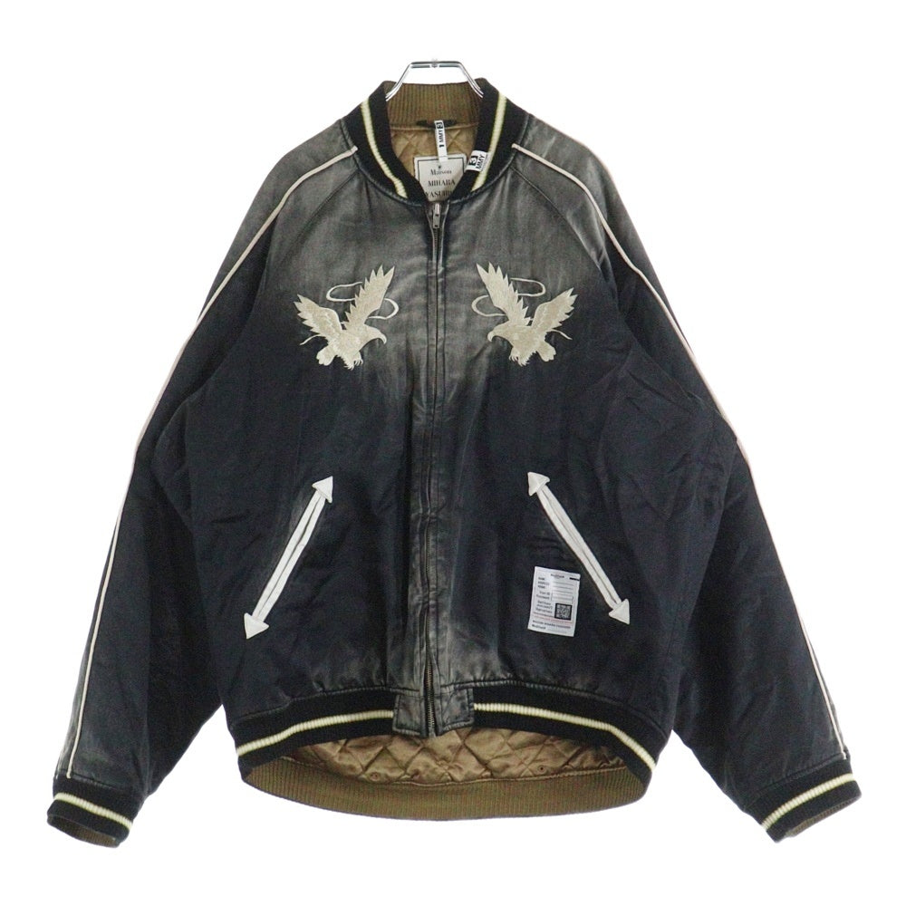 MAISON MIHARAYASUHIRO(メゾンミハラヤスヒロ) SOUVENIR JACKET ダメージ加工 スーベニアジャケット スカジャン ブラック J14BL141